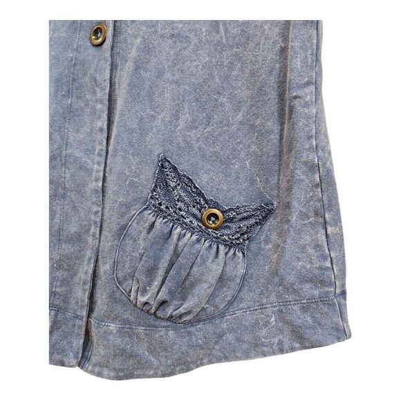 Tough Luv Clothing Acid Wash Short Sleeve Colared Knit Jacket XL - Picture 3 of 10